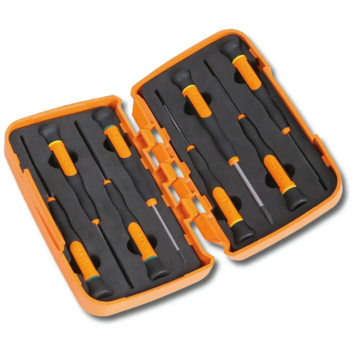 Beta Tools Micro Screwdriver Set Colour Coded In Hard Case 8 Pieces Phillips Slotted 1257Lph/S8 1