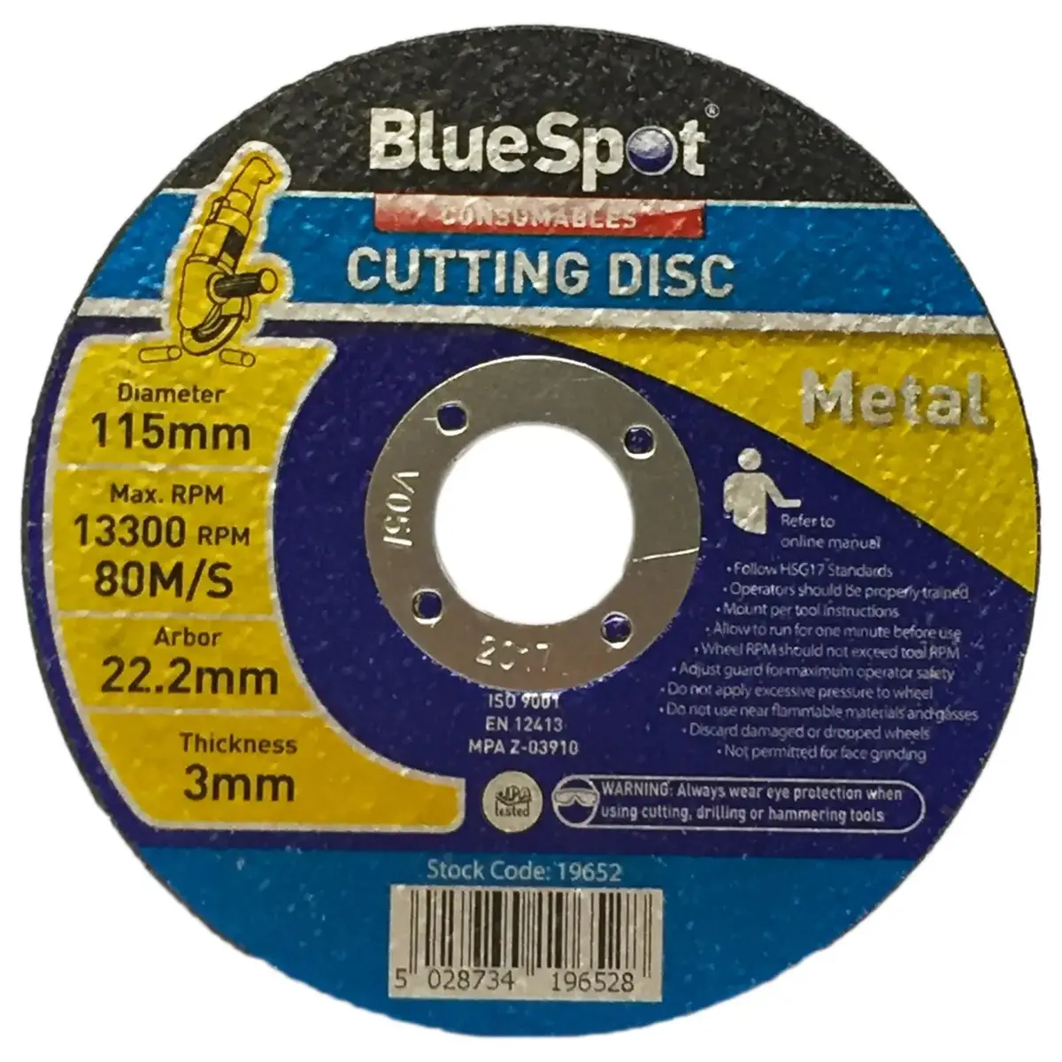 Bluespot 115Mm Metal Cutting Disc 3Mm Thickness 1