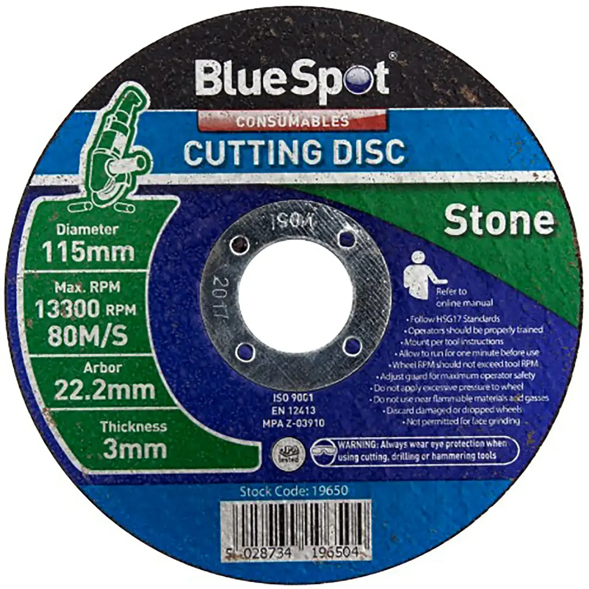 Bluespot 115Mm Stone Cutting Disc 3Mm Thickness 1