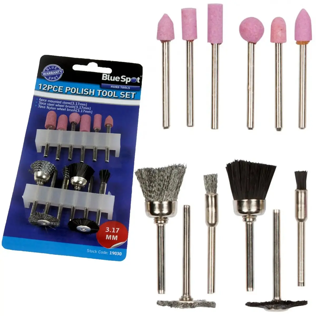 Bluespot 12 Piece Polishing Rotary Tool Accessory Kit 1