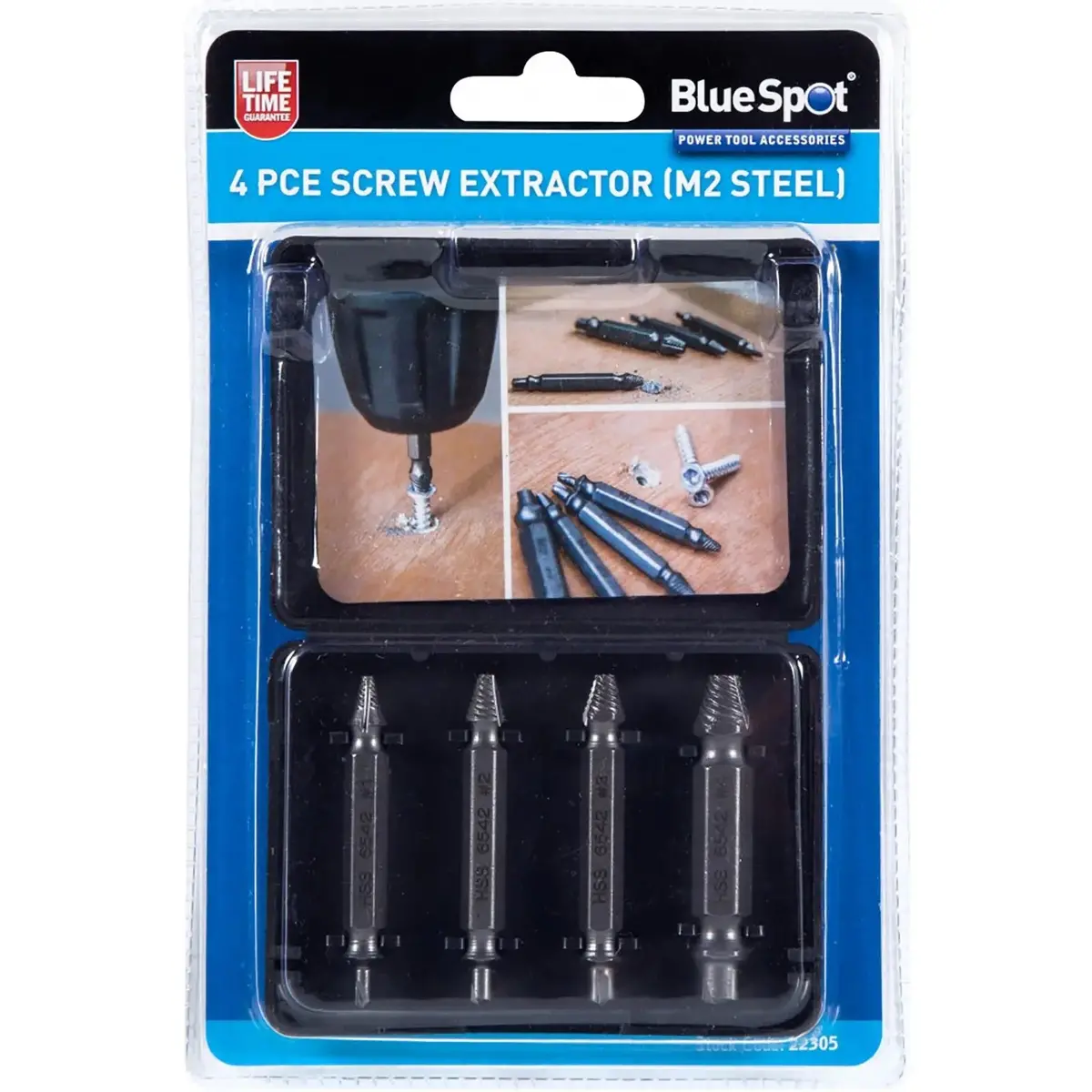Bluespot 4 Piece Screw Extractor 3-12Mm (M2 Steel) 1