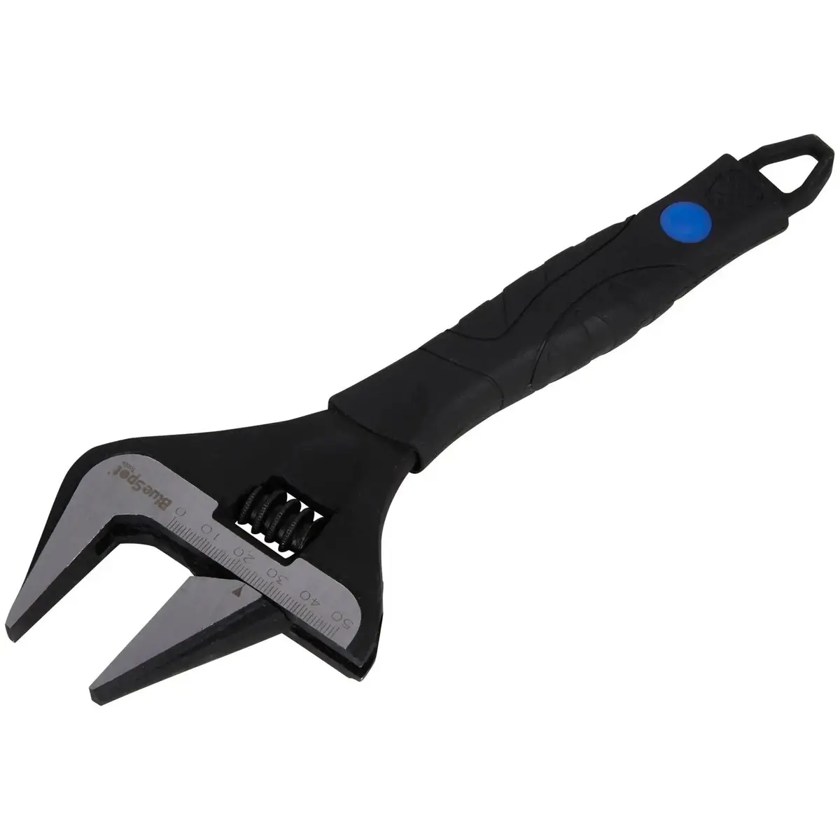 Bluespot Adjustable Wrench Wide Jaw 250Mm 10In Jaw Capacity 50Mm 1