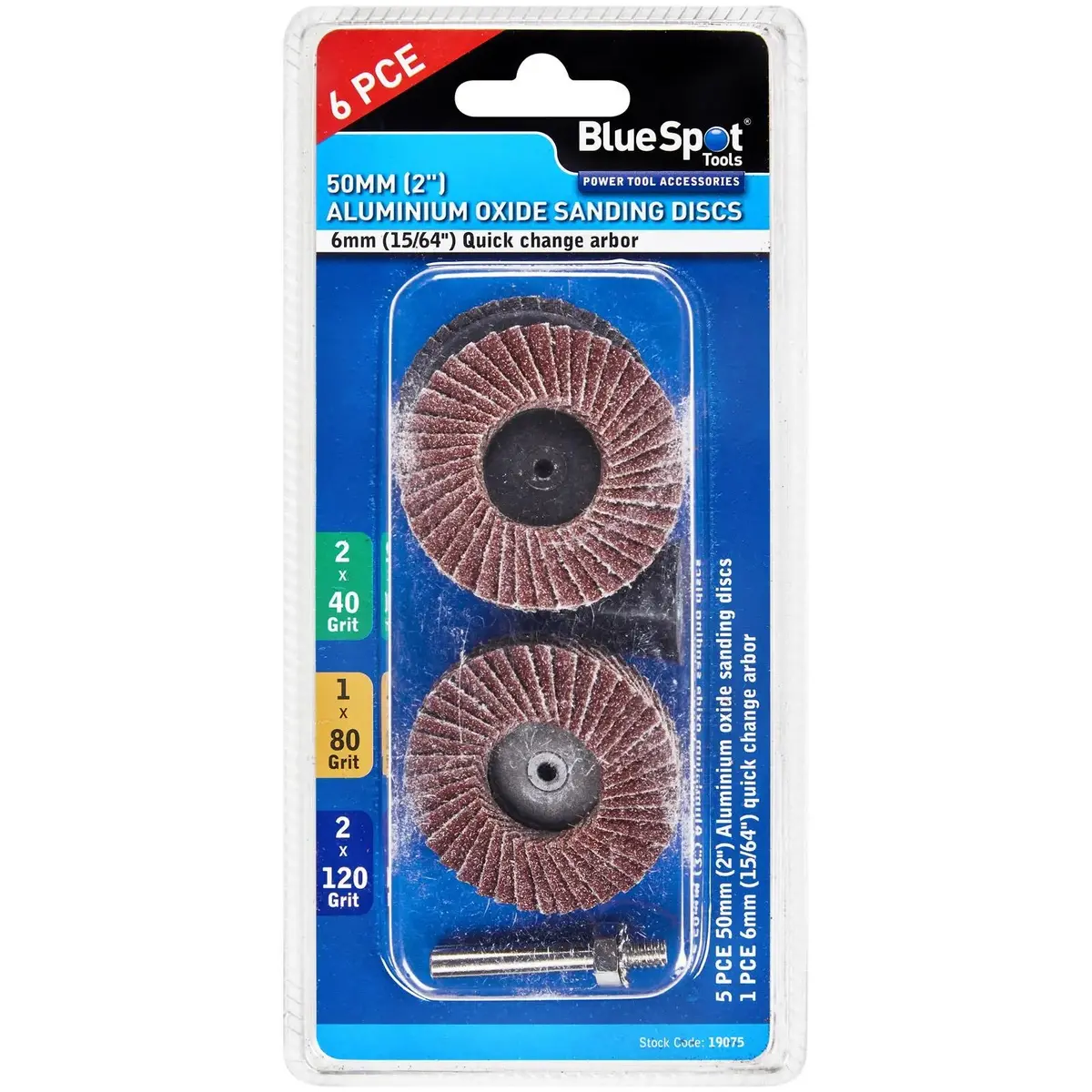 Bluespot Aluminium Oxide Sanding Discs 50Mm For Rotary Tool 6 Piece 1