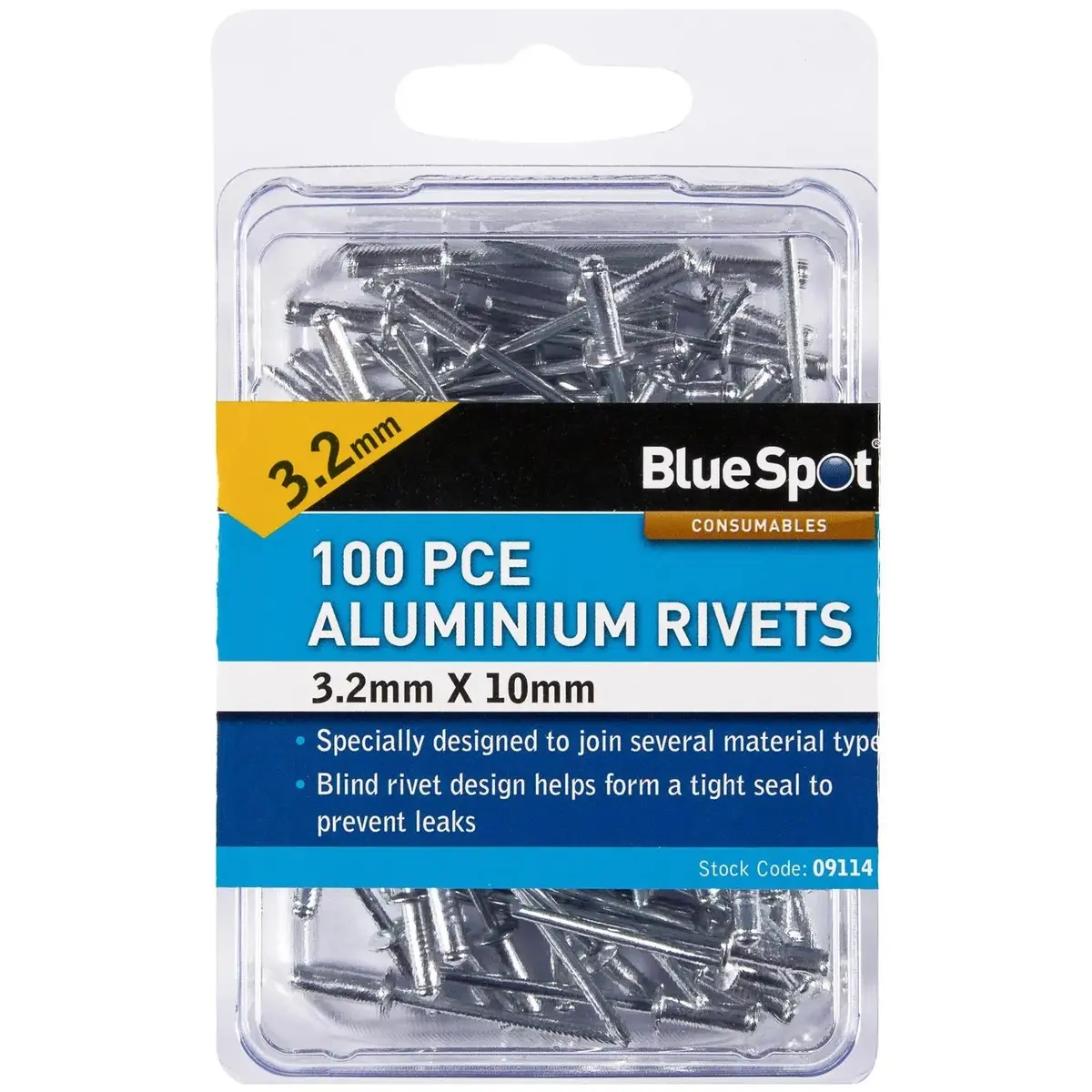 Bluespot Aluminium Rivets 3.2 X 10Mm 100 Piece 1
