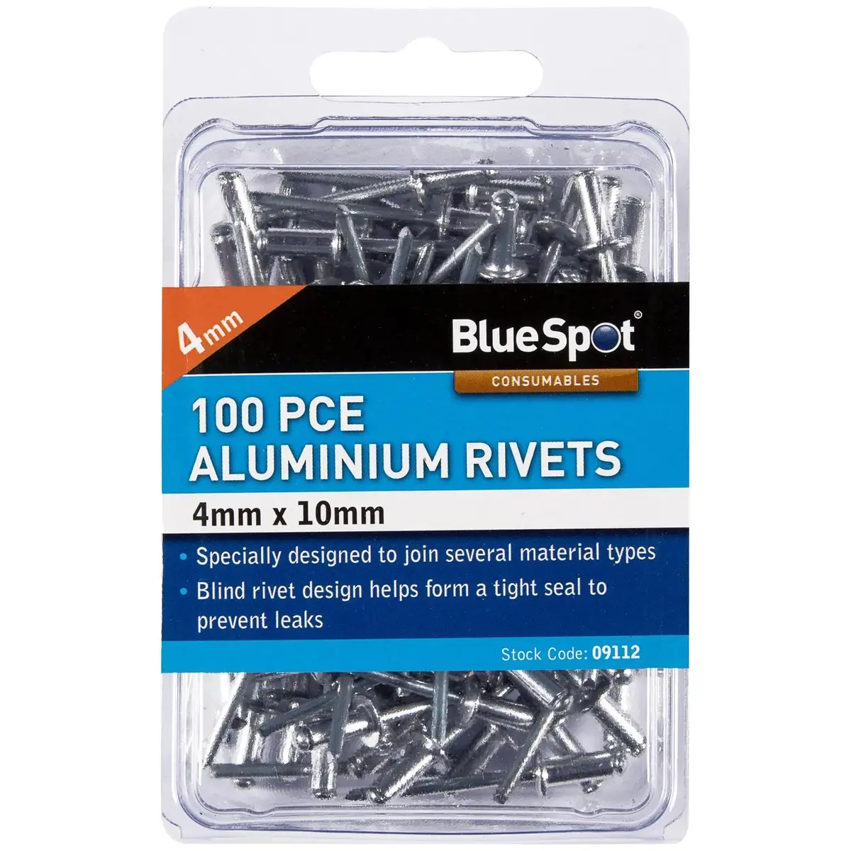 Bluespot Aluminium Rivets 4.0 X 10Mm 100 Piece 1