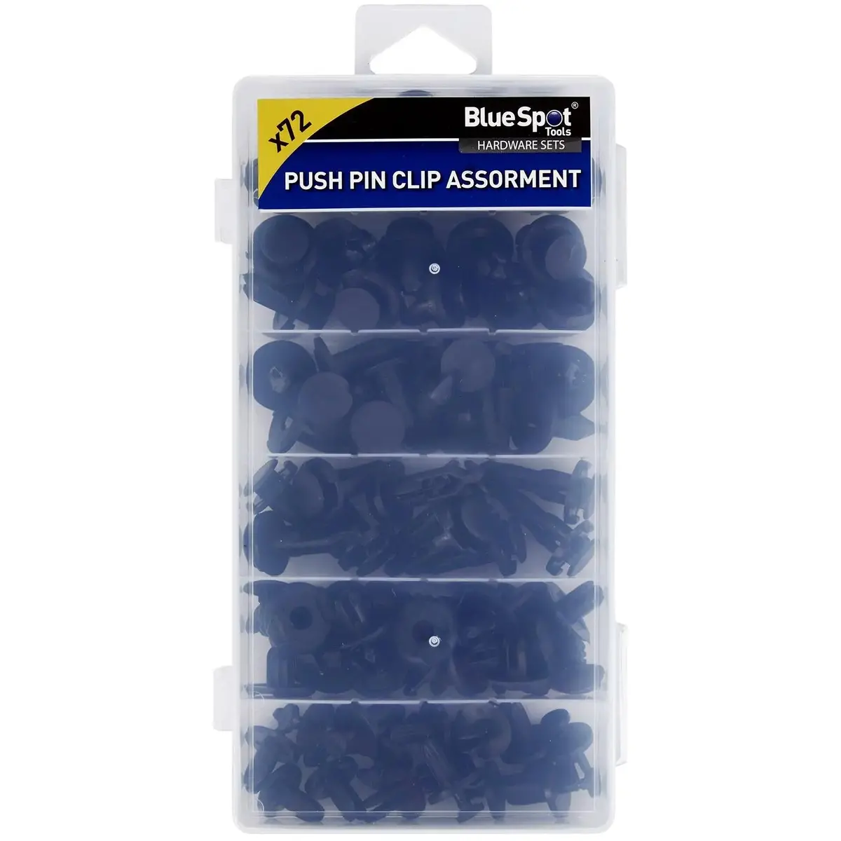 Bluespot Assorted Push Pin Clips 72Pc 1