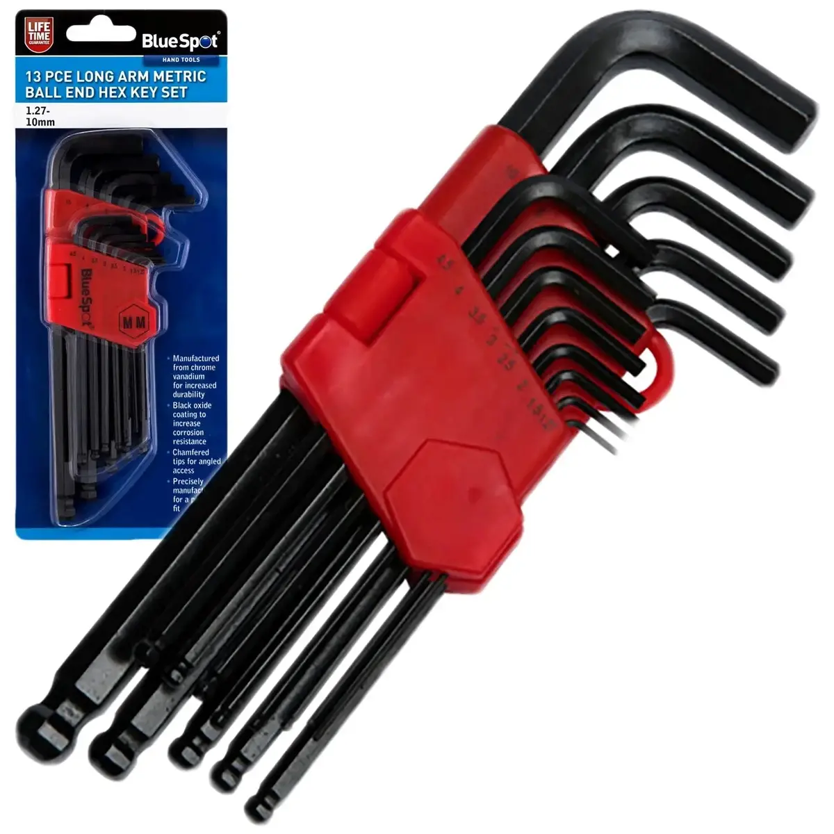 Bluespot Ball End Hex Key Set Long Arm 13 Piece Metric 1.27Mm-10Mm 1