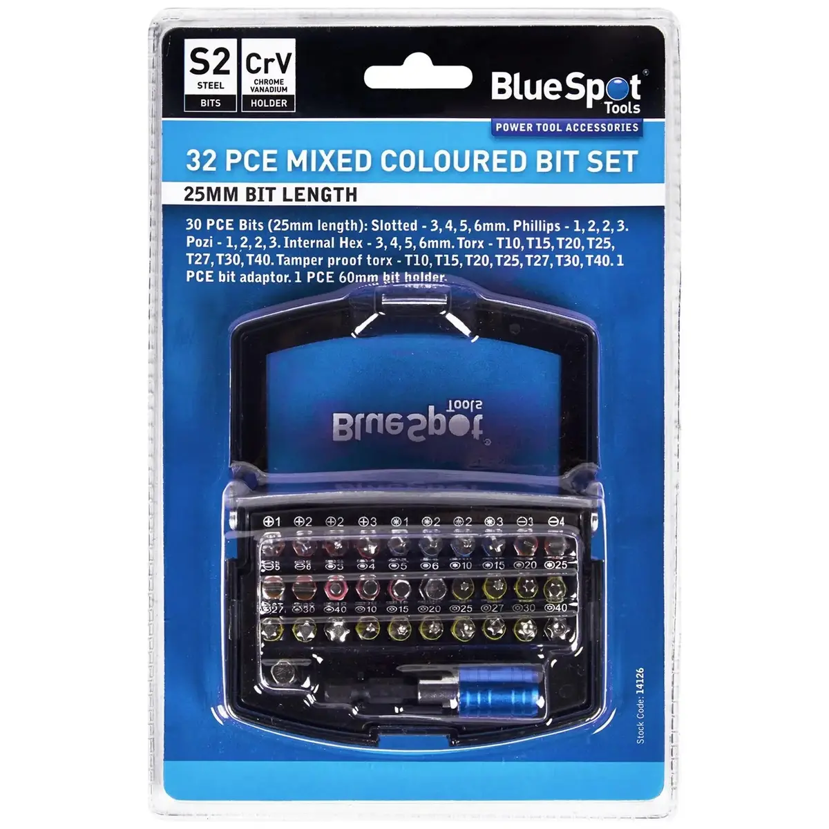 Bluespot Bit Set Mixed Coloured 32 Piece 1