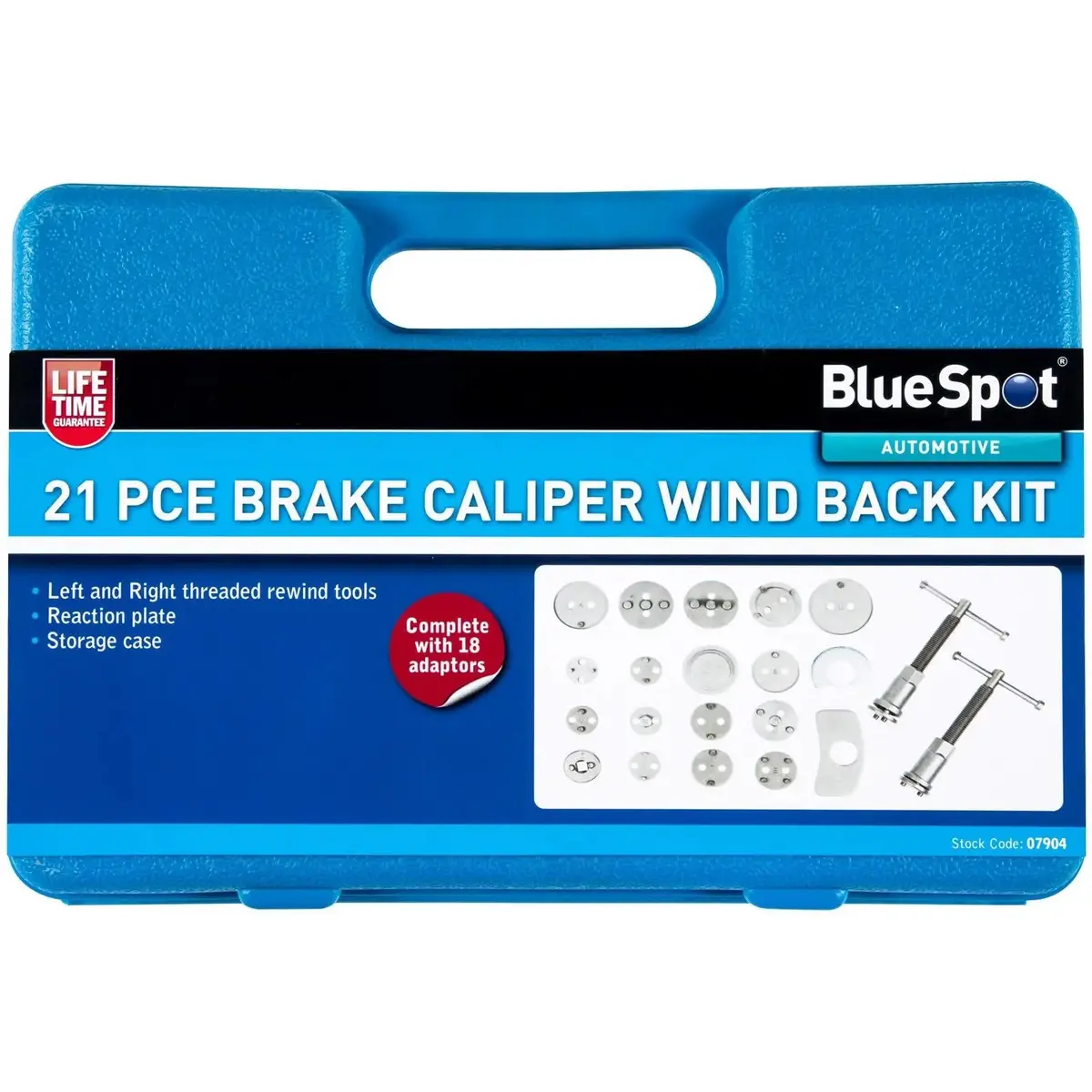 Bluespot Brake Caliper Wind Back Tool Kit In Case 21 Piece 1