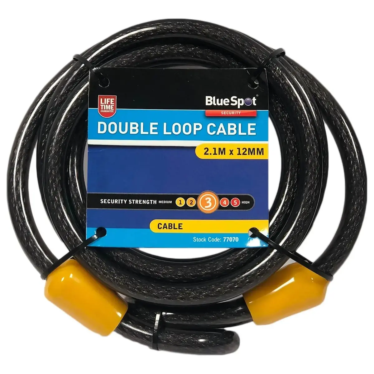 Bluespot Cable Bike Lock Double Loop 2.1M X 12Mm 1