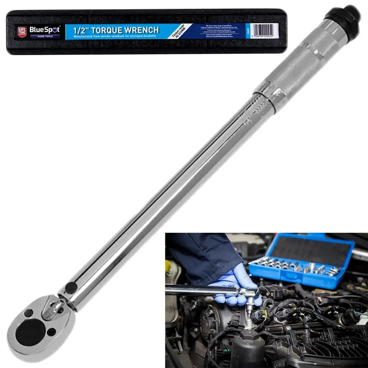 Bluespot Calibrated Torque Wrench 1/2" Drive 42-210Nm 1