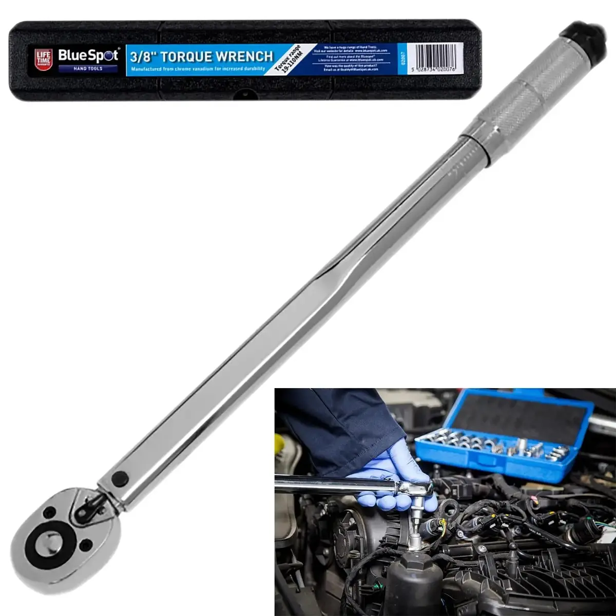 Bluespot Calibrated Torque Wrench 3/8" Drive 19-110Nm 1