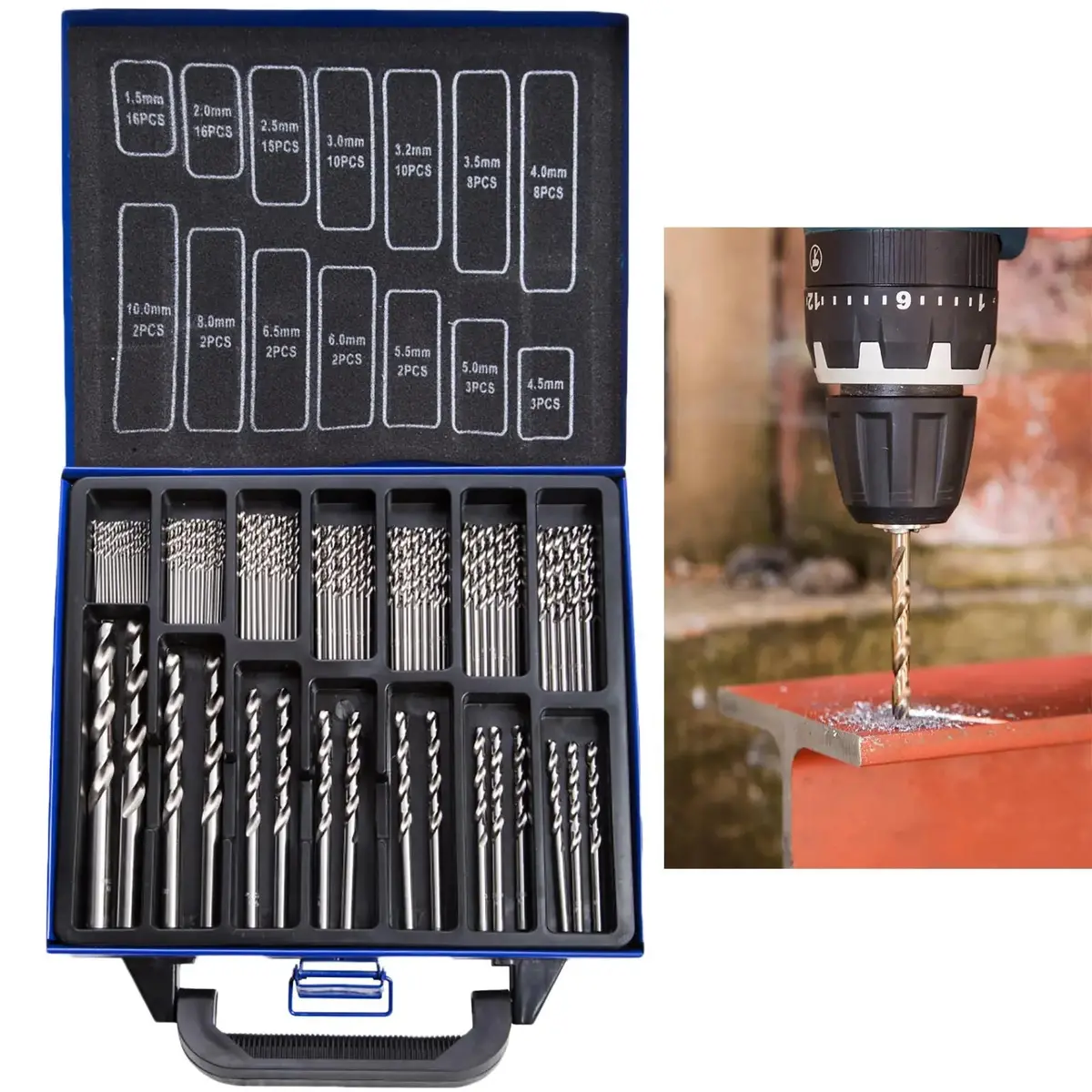 Bluespot Cobalt Drill Bit Set 99 Piece 135° Split Point 1.5-10Mm 1