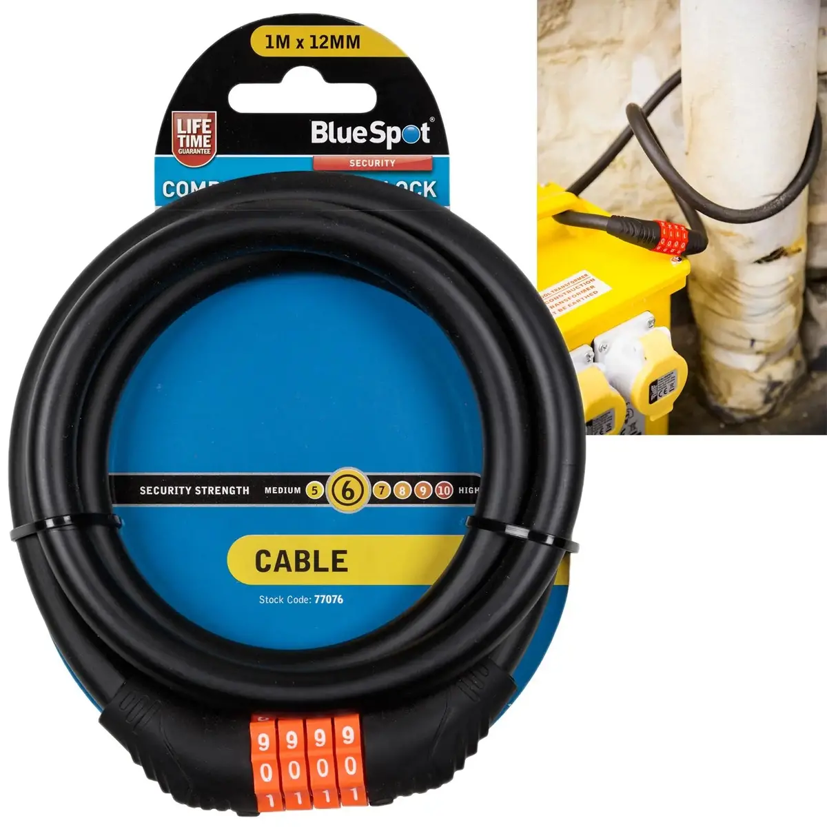 Bluespot Combination Cable Lock 4 Digit 1M X 12Mm 1