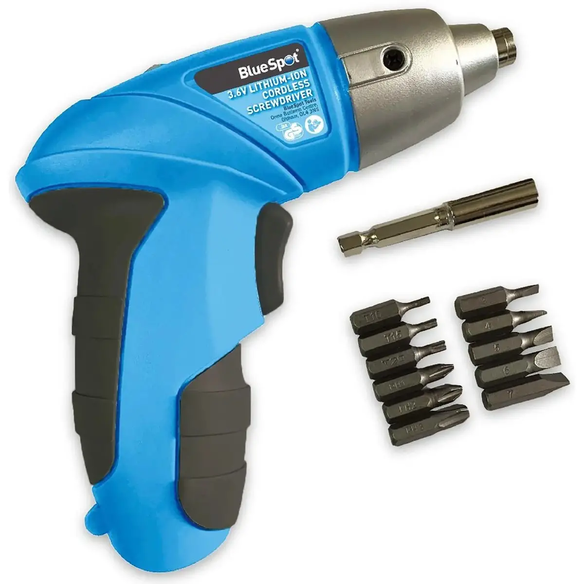 Bluespot Cordless Screwdriver 3.6V Li-Ion With 11 Screwdriver Bits 1