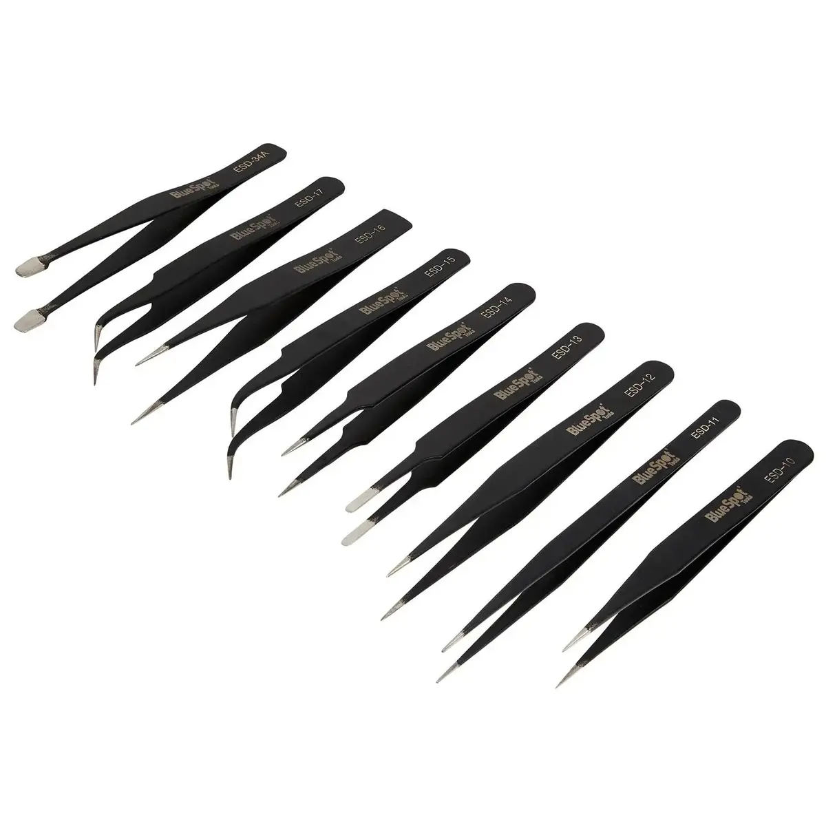Bluespot Esd Tweezer Set In Wallet 9 Piece 1
