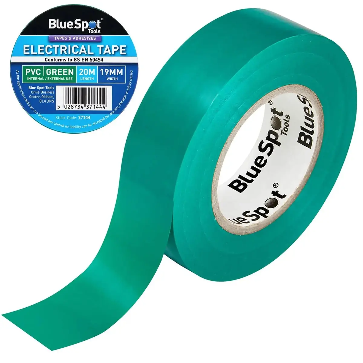Bluespot Electrical Insulation Tape Green Pvc 19Mm X 20M 1
