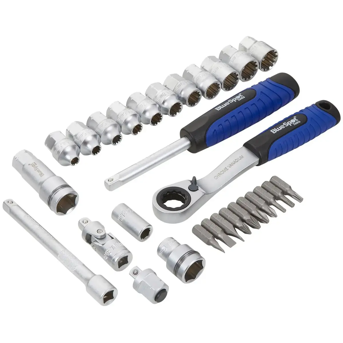 Bluespot Go Through Multi Fit Socket Set 1/4" Drive 4.5-13Mm 29 Piece 1