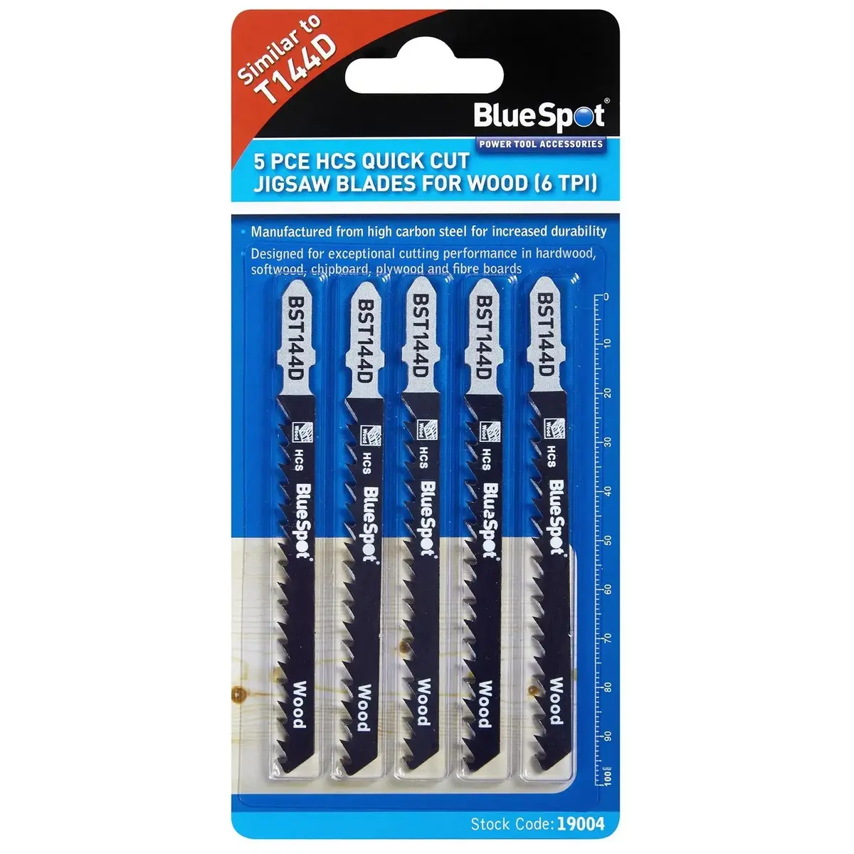 Bluespot Hcs Quick Cut Jigsaw Blades For Wood 6 Tpi 5 Piece T144d 1