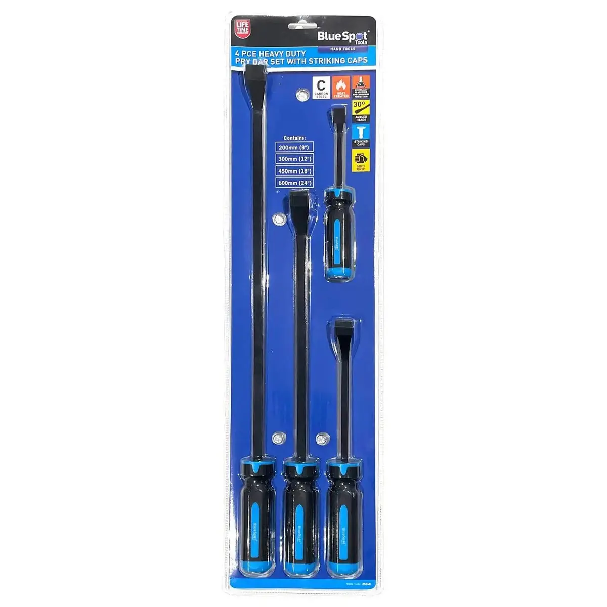 Bluespot Heavy Duty Pry Bar Set With Hammer Striking Caps 200-600Mm 4 Piece 1