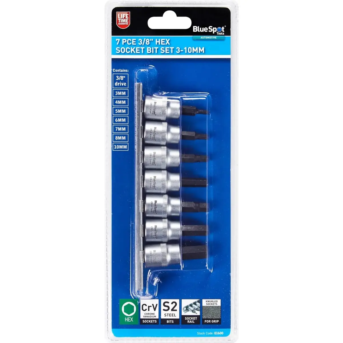 Bluespot Hex Socket Bit Set 3/8" 7 Piece 1