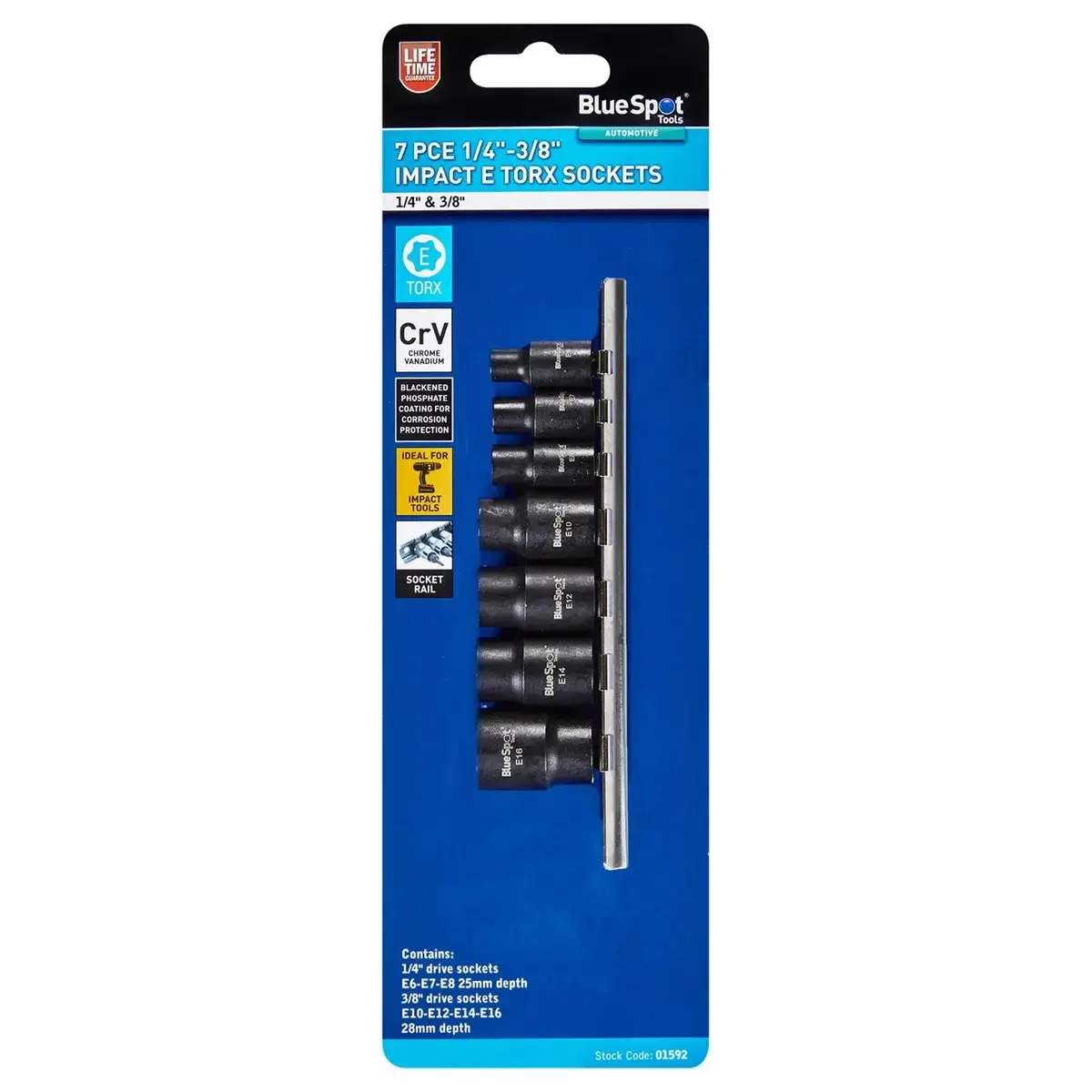 Bluespot Impact E Torx Socket Set 1/4"-3/8 1