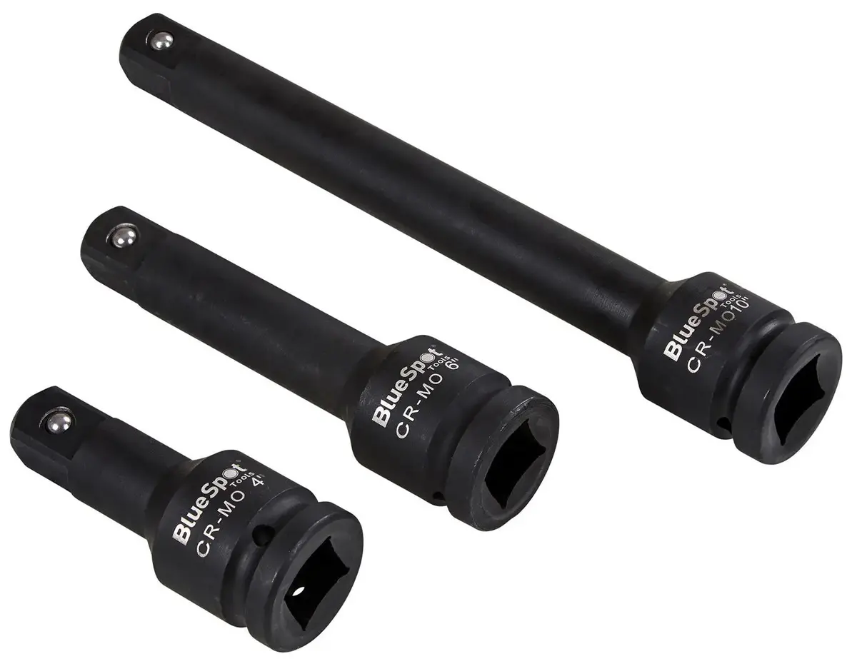 Bluespot Impact Extension Bar Set 3/4" Drive 101Mm 4" 152Mm 6" 254Mm 10" 3 Piece 1