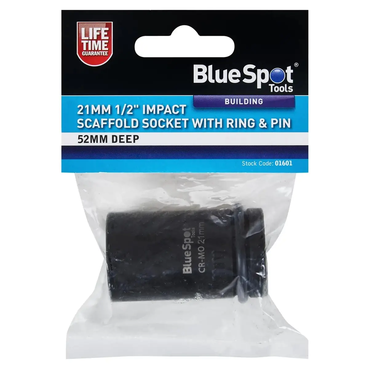 Bluespot Impact Scaffold Socket With Ring And Pin 21Mm 1/2 1