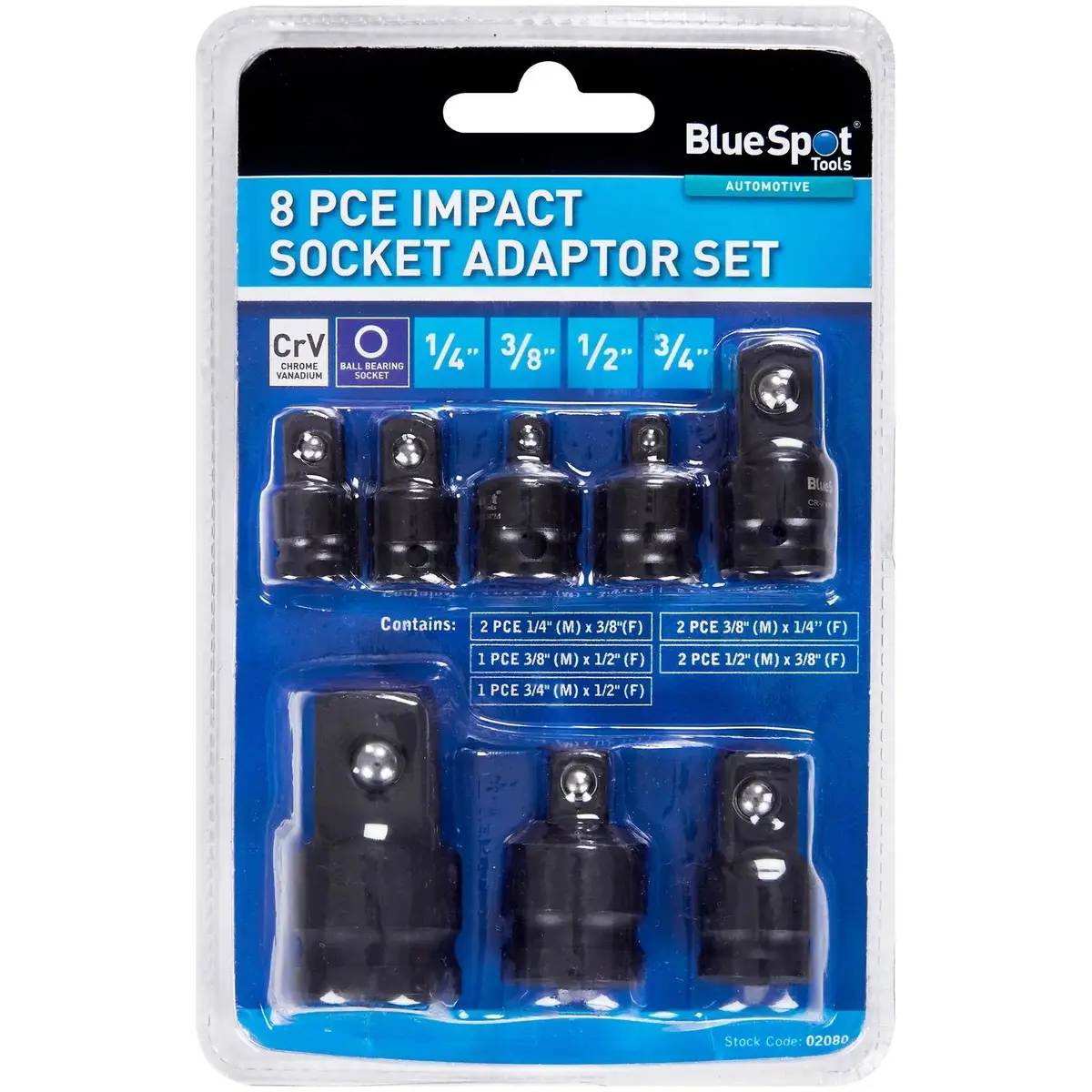 Bluespot Impact Socket Adaptor Reducer Set 8 Piece 1