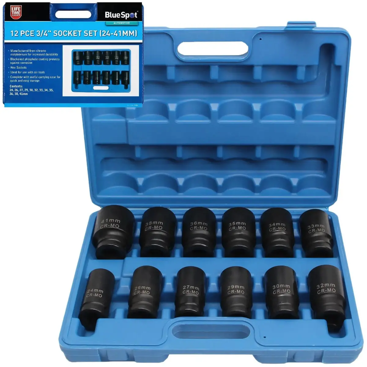 Bluespot Impact Socket Set 3/4" Drive 24-41Mm 12 Piece 1