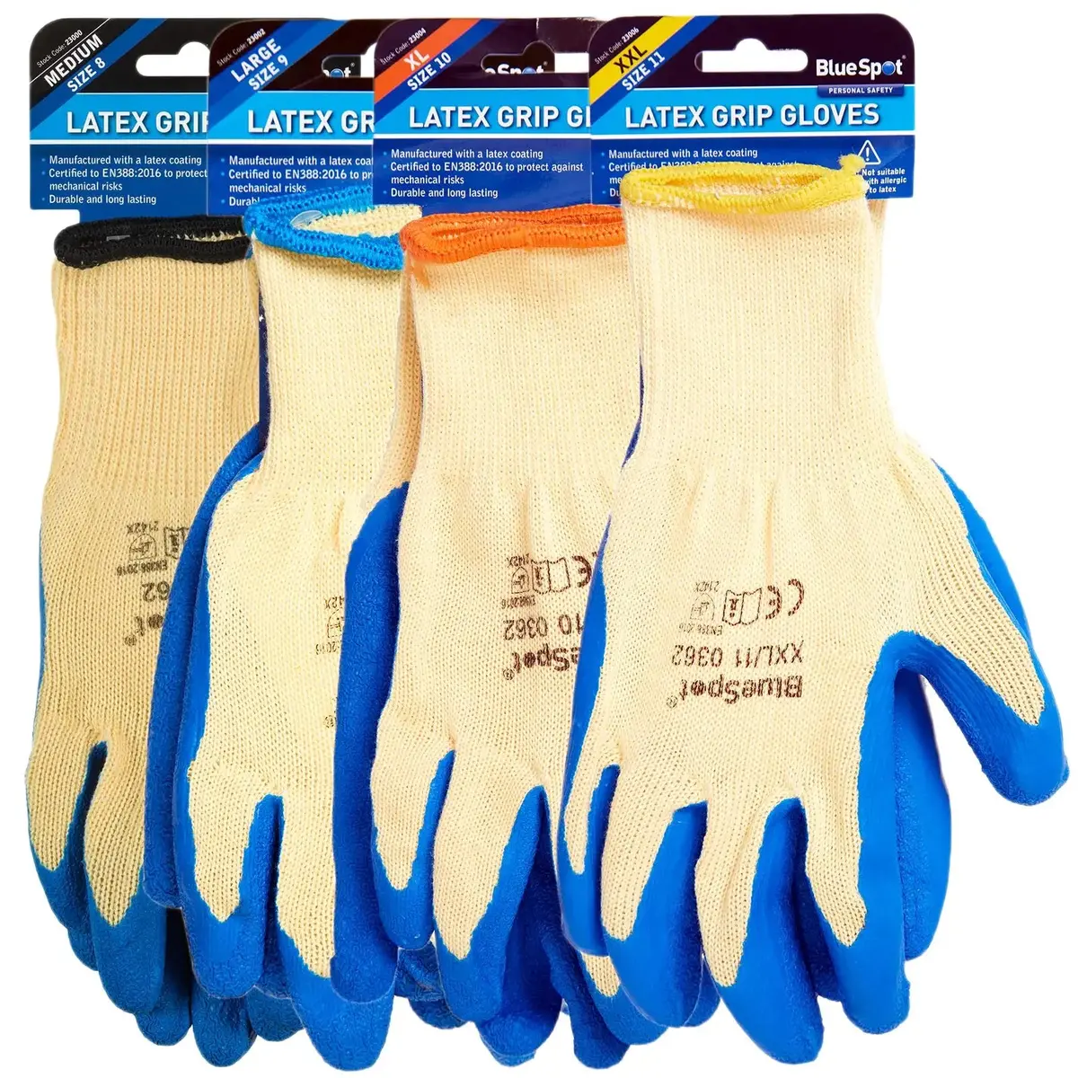 Bluespot Latex Grip Gloves 1 Pair 1