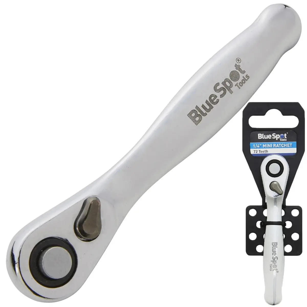 Bluespot Micro Ratchet Handle Socket Wrench 1/4" Drive 72 Tooth 1