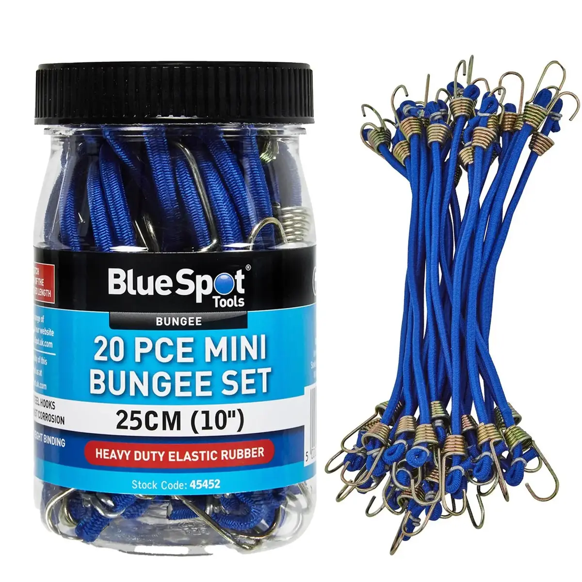 Bluespot Mini Bungee Set 25Cm 10" 20 Piece 1