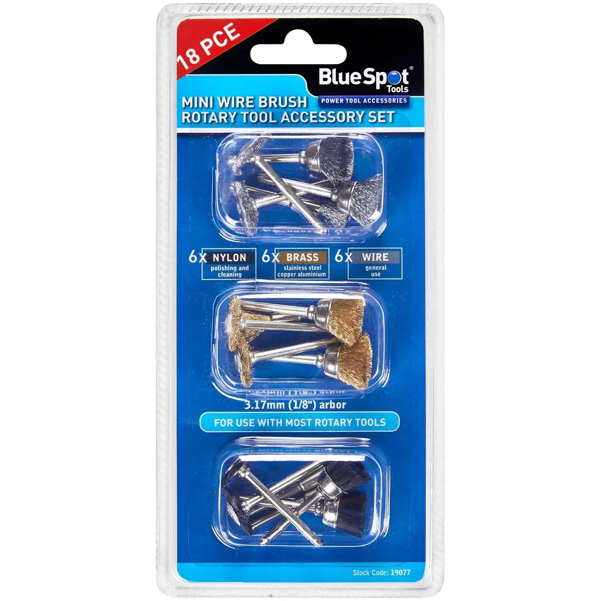 Bluespot Mini Wire Brush Rotary Tool Accessory Set 18 Piece 1