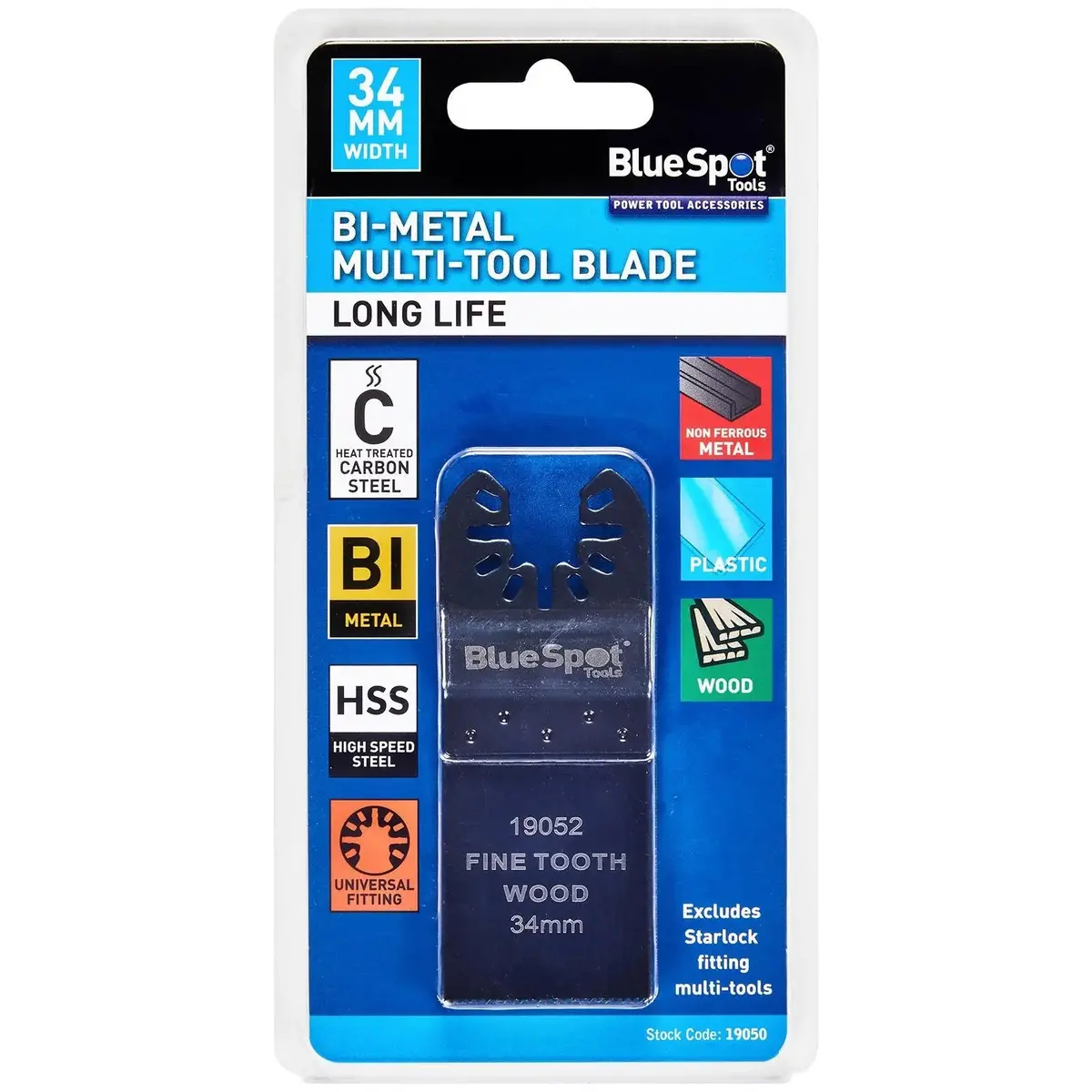 Bluespot Multi Tool Blade Bi-Metal 34Mm Omt For Wood Metal Plastic 1