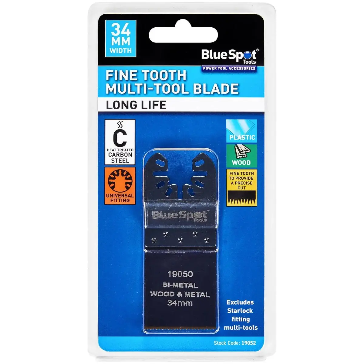 Bluespot Multi Tool Blade Fine Tooth 34Mm Omt For Wood Plastic Hcs 1