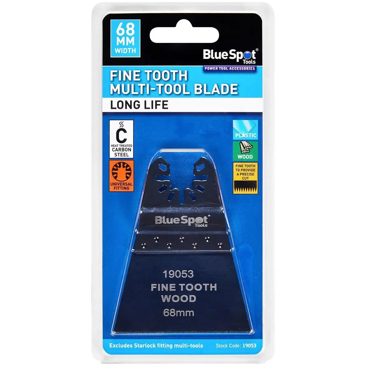 Bluespot Multi Tool Blade Fine Tooth 68Mm Omt For Wood Plastic Hcs 1