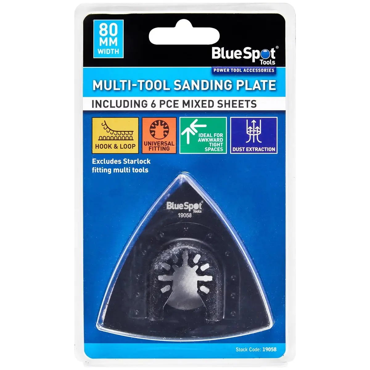 Bluespot Multi Tool Sanding Plate With Sanding Sheets 80Mm Omt 1