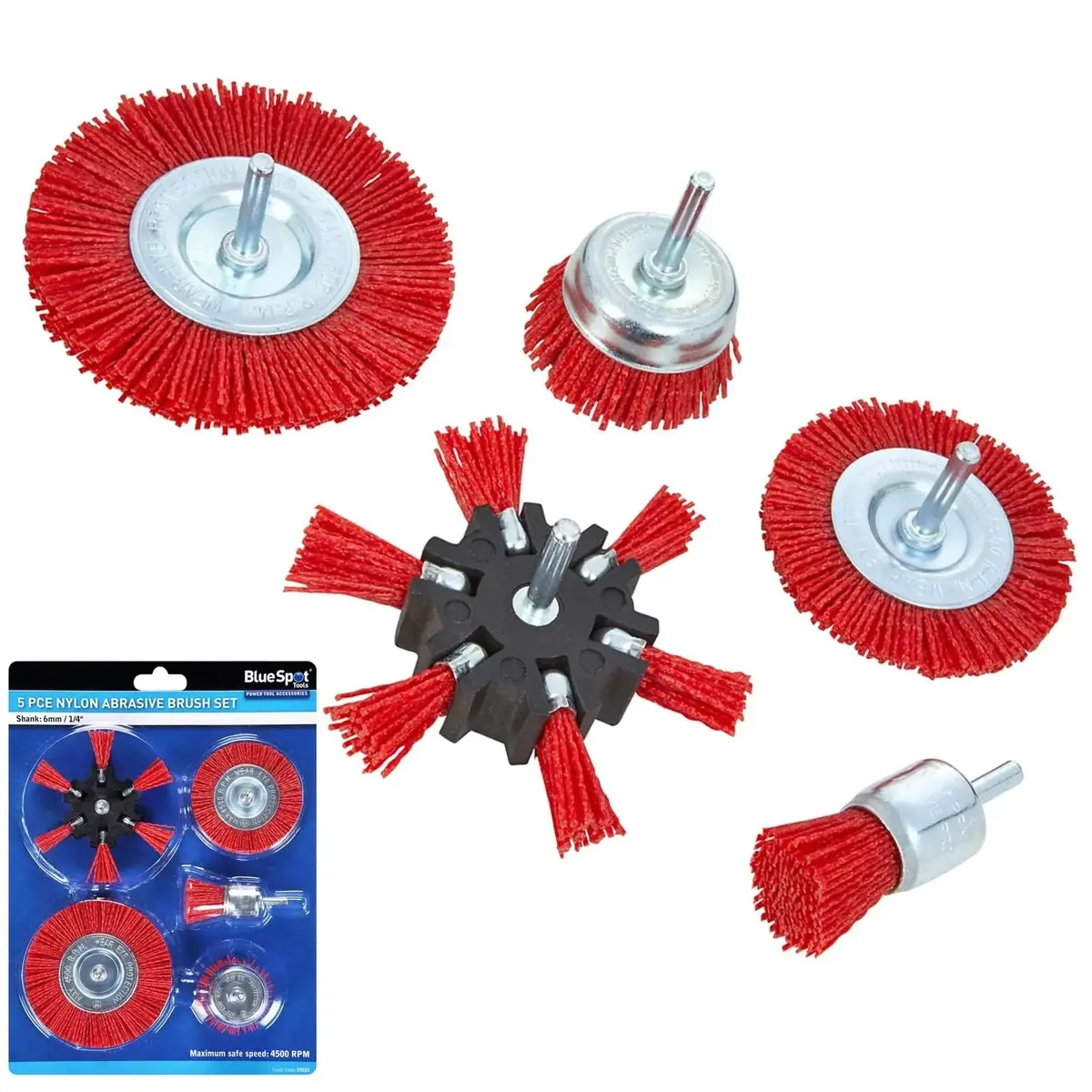 Bluespot Nylon Abrasive Brush Set 5 Piece 1
