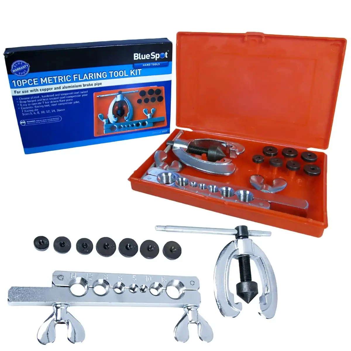 Bluespot Pipe Flaring Tool Kit 10 Piece Metric 5-16Mm 1