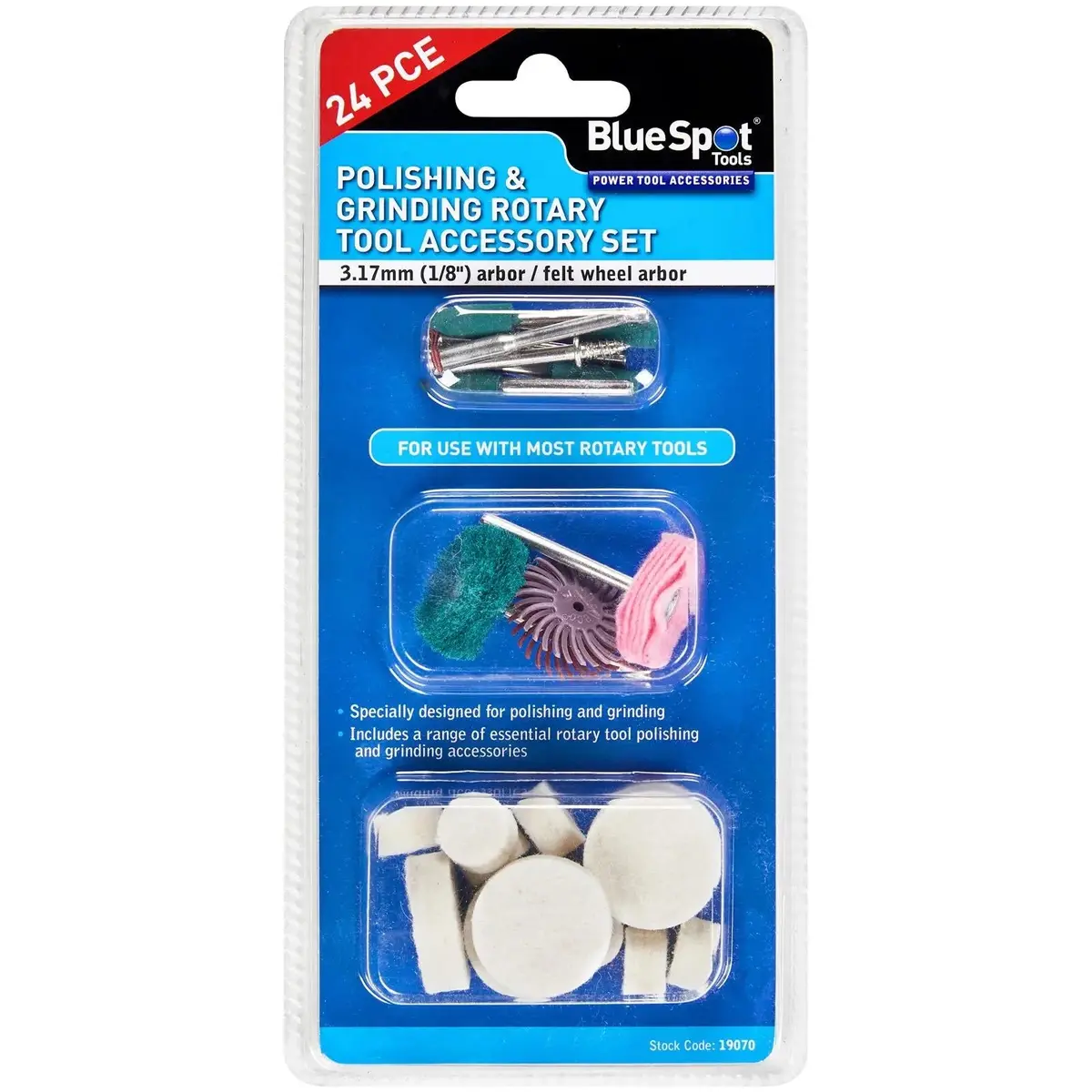 Bluespot Polishing And Grinding Rotary Tool Accessory Set 24 Piece 1