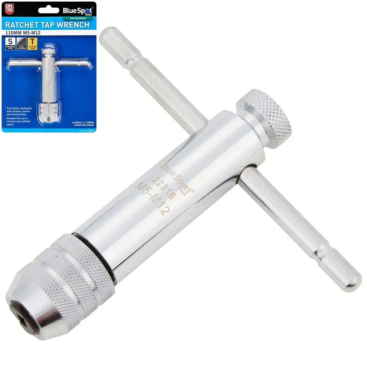 Bluespot Ratchet Tap Wrench 110Mm M5-M12 1