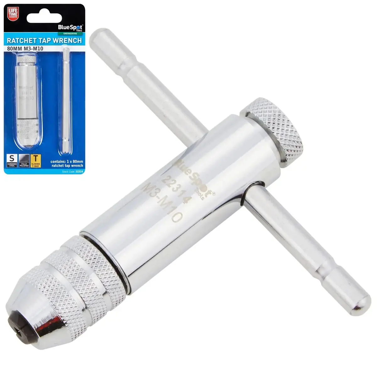 Bluespot Ratchet Tap Wrench 80Mm M3-M10 1