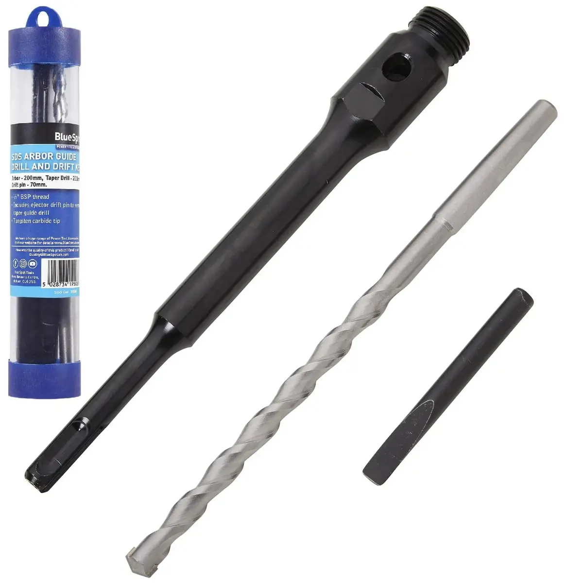 Bluespot Sds Arbor Guide Drill And Drift Key 1/2" Bsp Thread 1