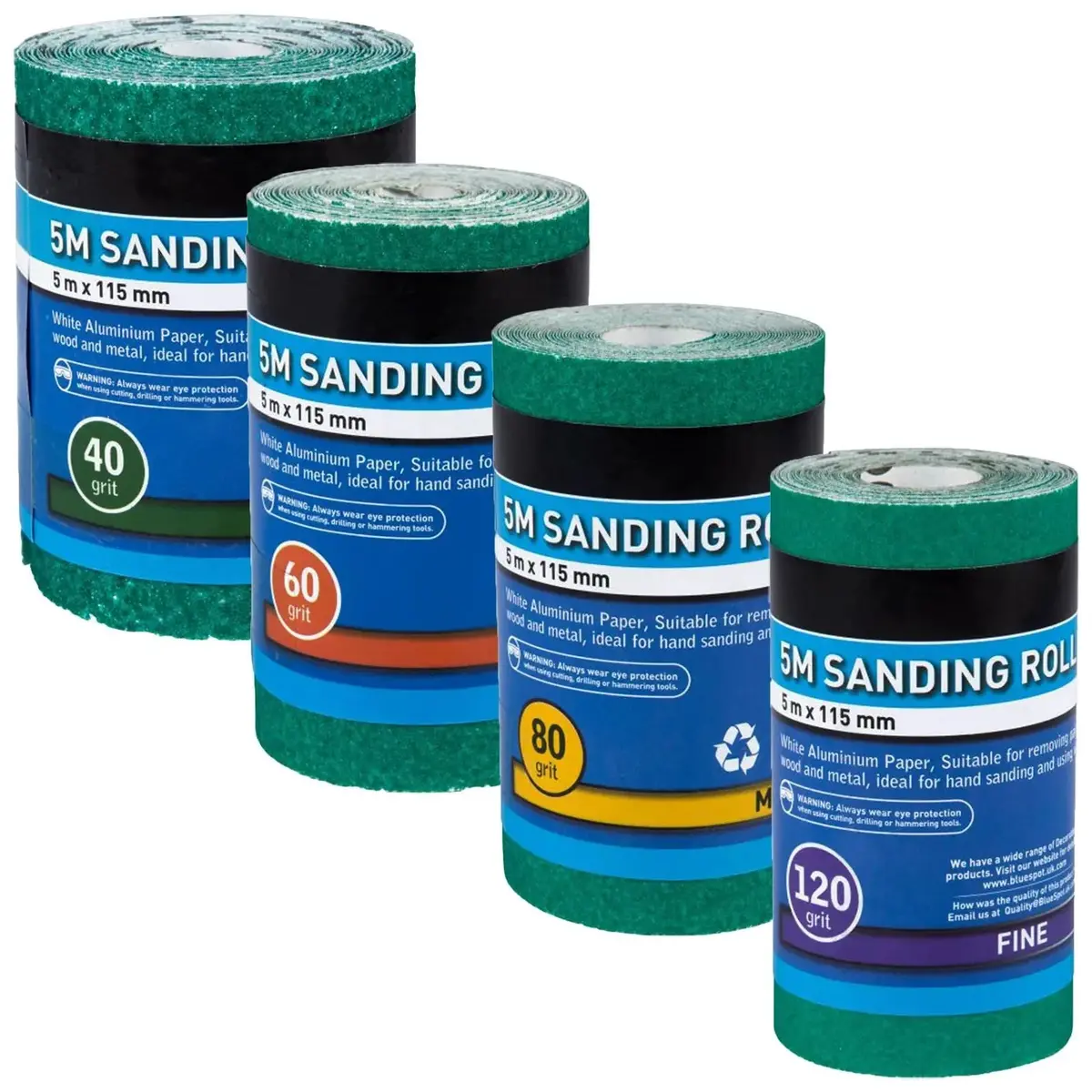 Bluespot Sanding Paper Roll 5M X 115Mm Aluminium Oxide 1
