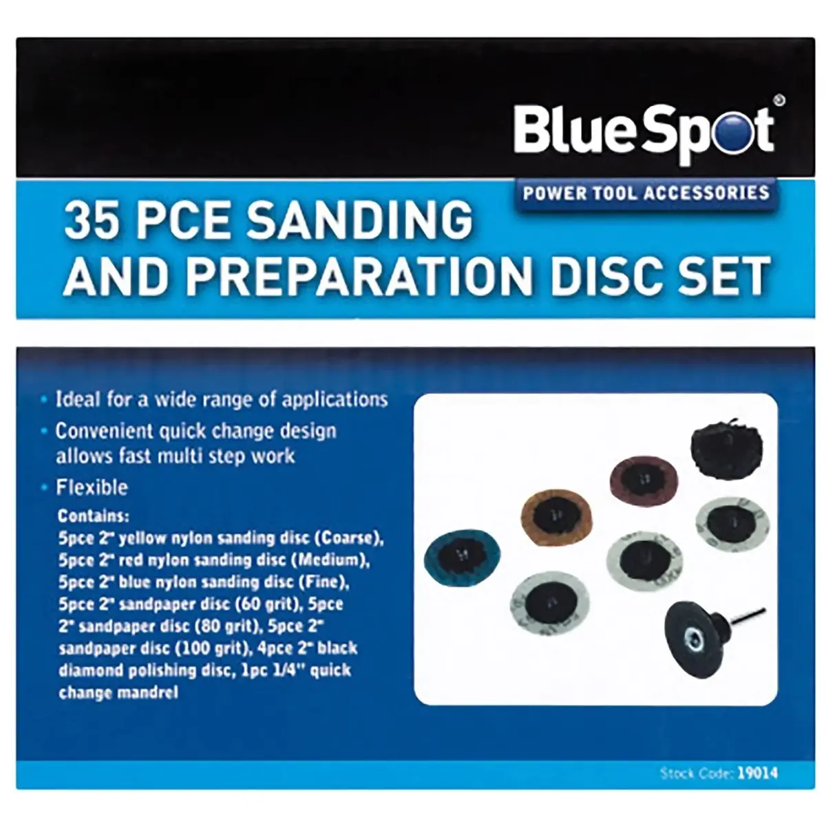 Bluespot Sanding And Preparation Disc Set 50Mm 35 Piece 1