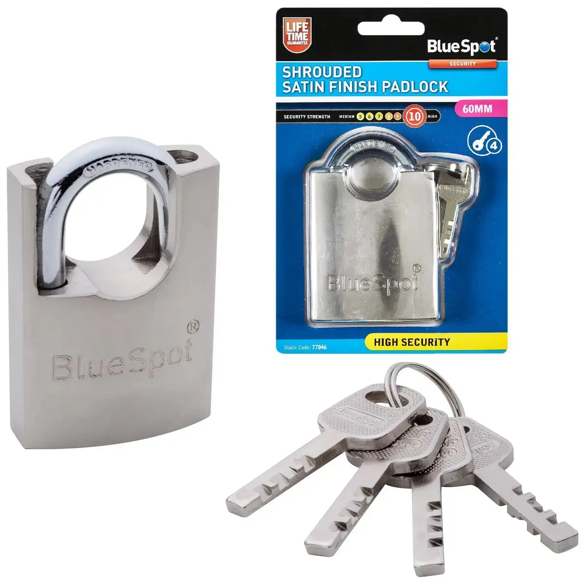 Bluespot Shrouded Satin Finish Padlock 60Mm 1