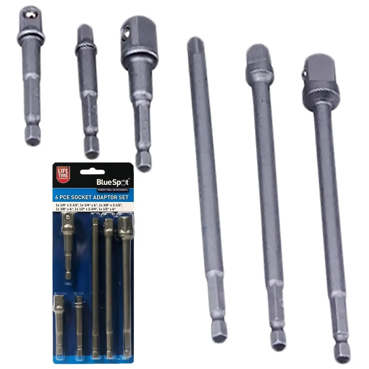 Bluespot Socket Adaptor Set 6 Piece  1/4" 3/8" 1/2" Drive 1