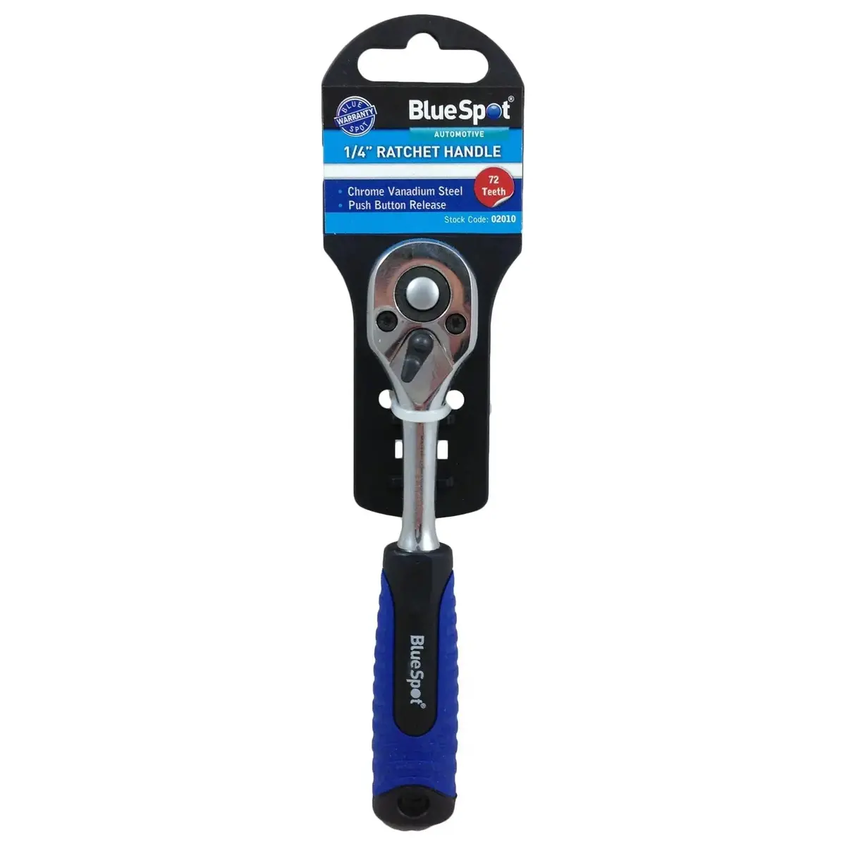 Bluespot Socket Ratchet Handle Soft Grip Quick Release 72 Tooth 1/4" 3/8" 1/2" Drive 1