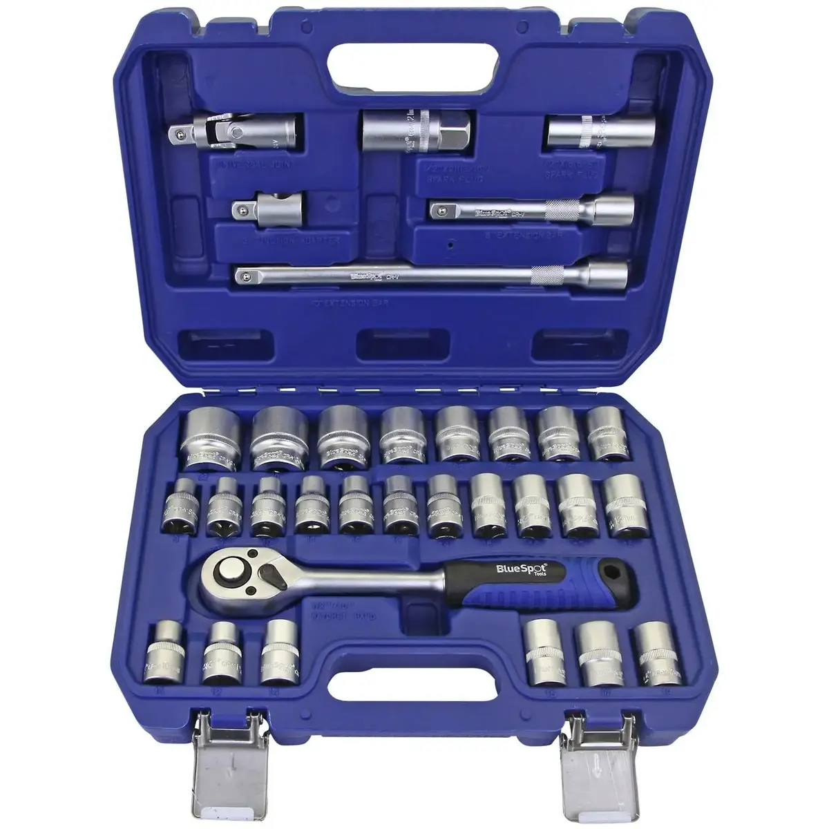Bluespot Socket Set Metric 1/2" Drive 8-32Mm 32 Pieces With Accessories In Case 1